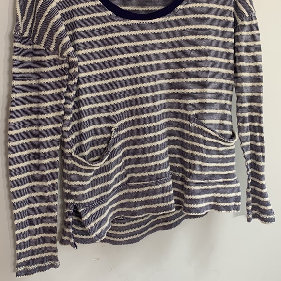 Roxy long sleeve striped casual beach knit long sleeve shirt small violet ivory - Picture 4 of 7